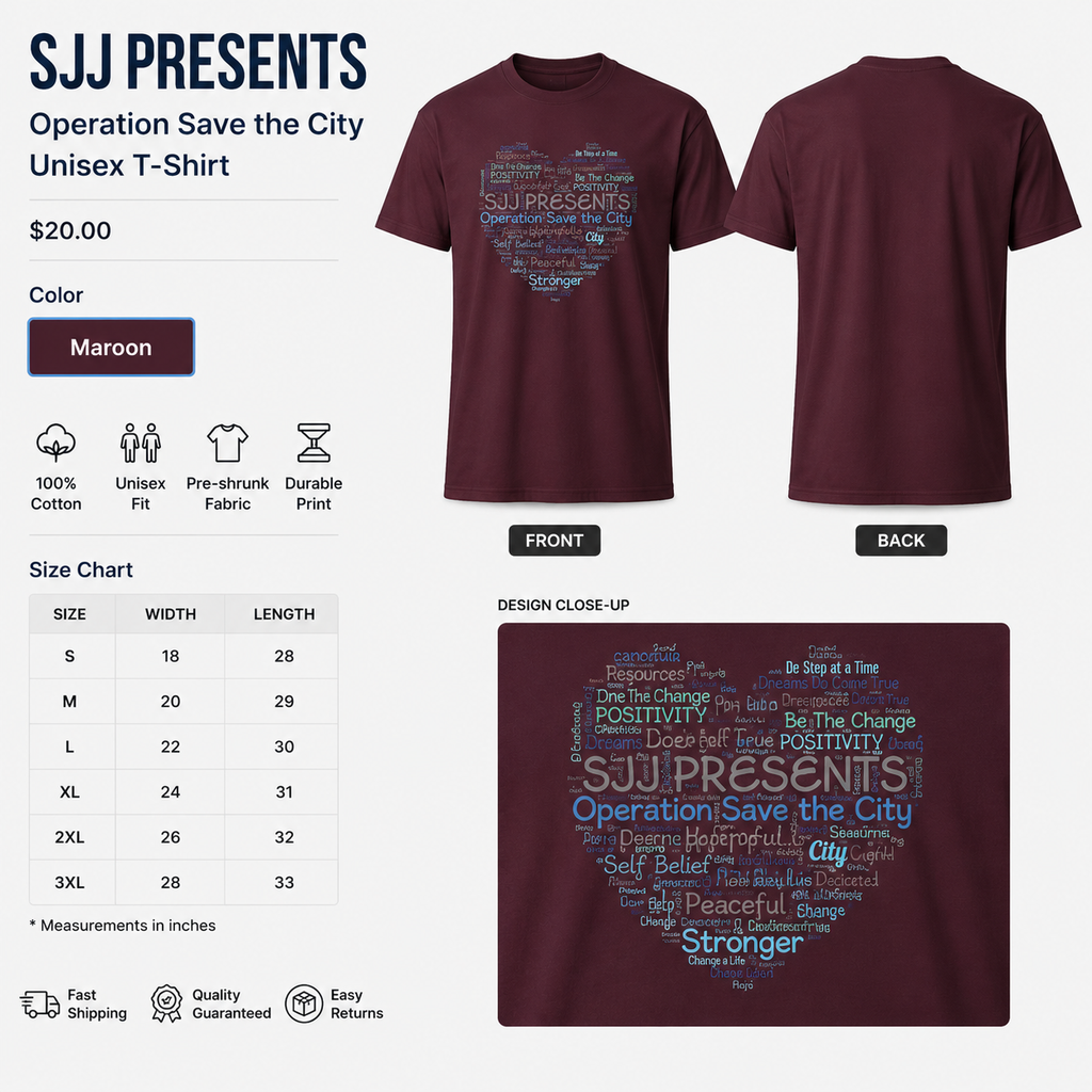 SJJ PRESENTS Operation Save the City Unisex T-Shirt