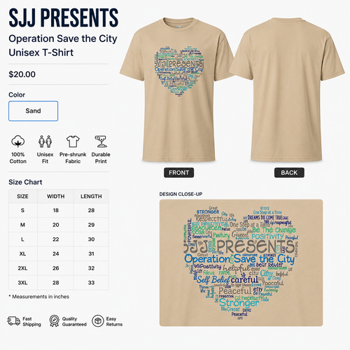 SJJ PRESENTS Operation Save the City Unisex T-Shirt