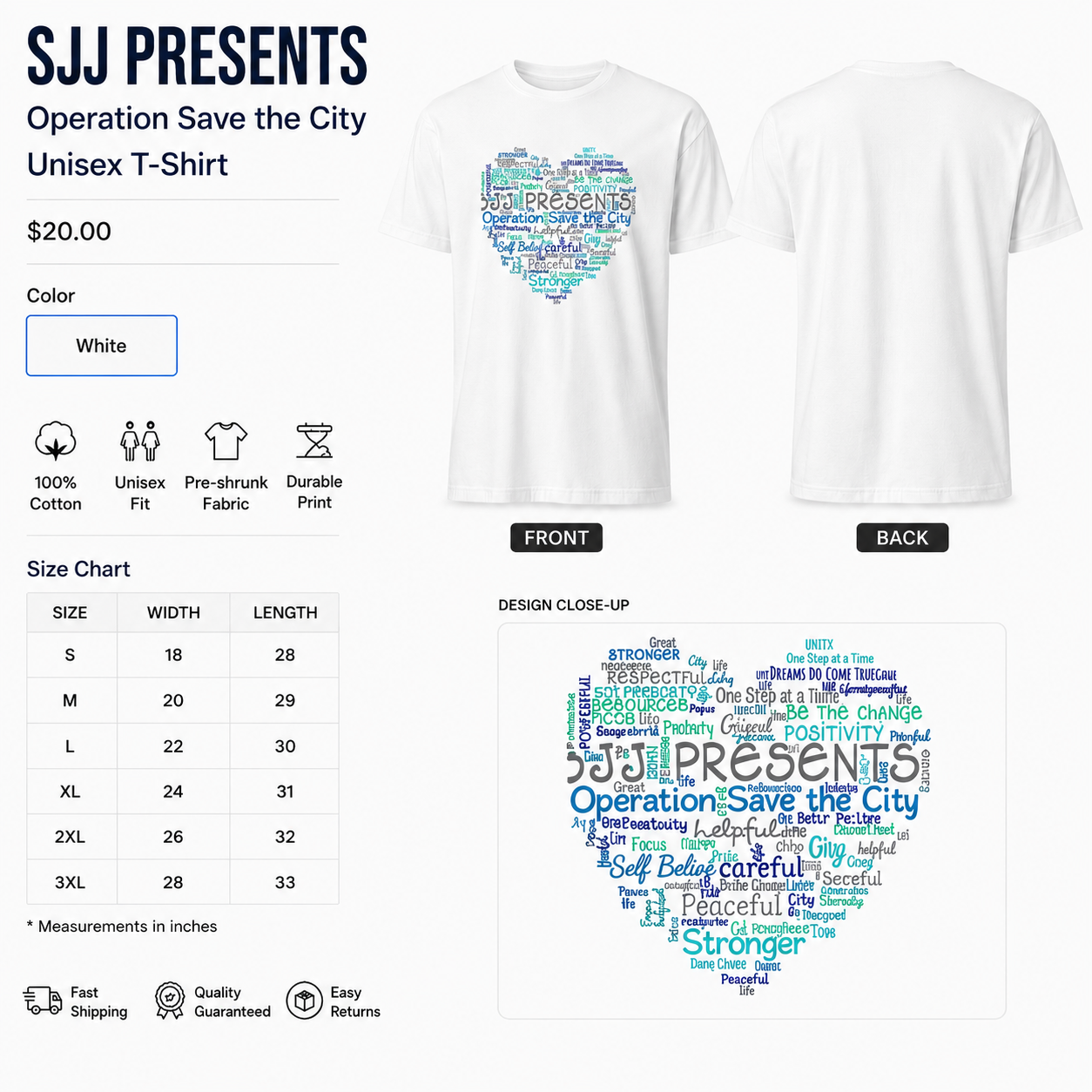 SJJ PRESENTS Operation Save the City Unisex T-Shirt