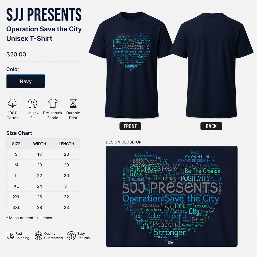 SJJ PRESENTS Operation Save the City Unisex T-Shirt
