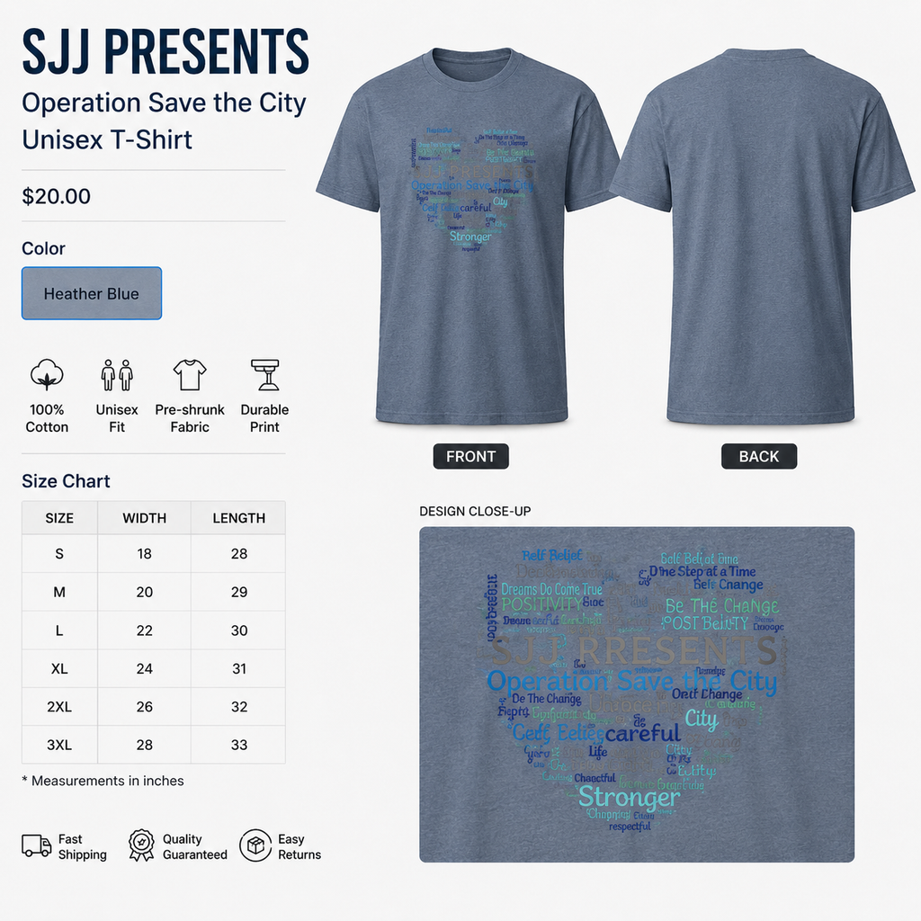SJJ PRESENTS Operation Save the City Unisex T-Shirt