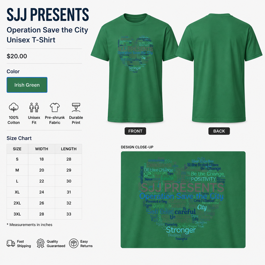 SJJ PRESENTS Operation Save the City Unisex T-Shirt