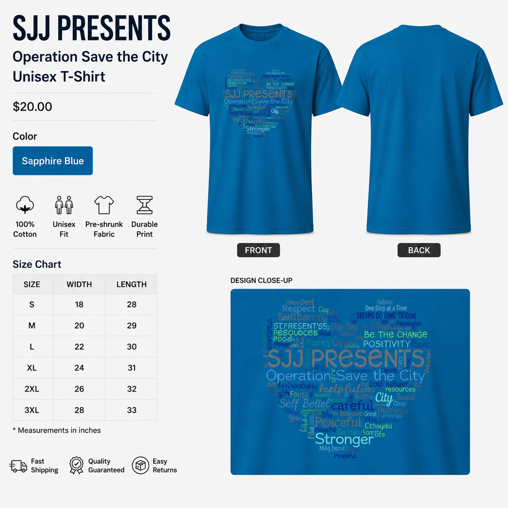 SJJ PRESENTS Operation Save the City Unisex T-Shirt